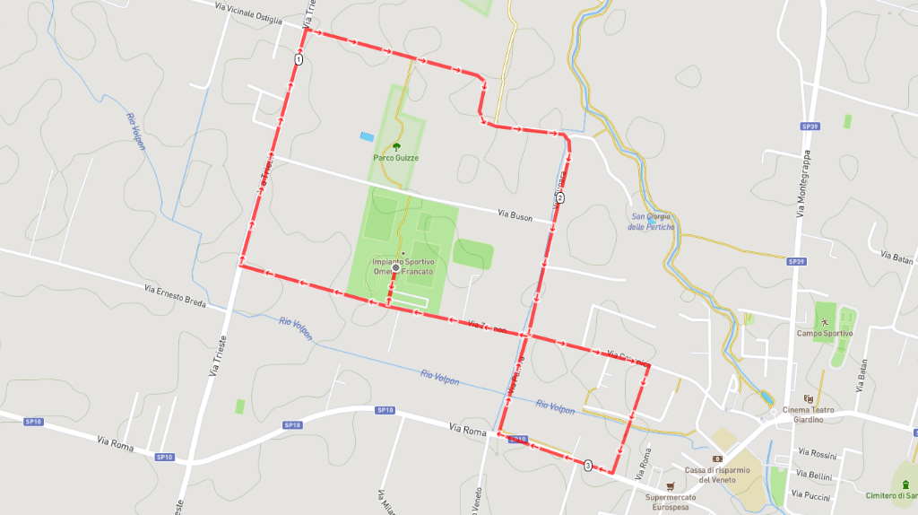 percorso circuito sul graticolato romano 2022