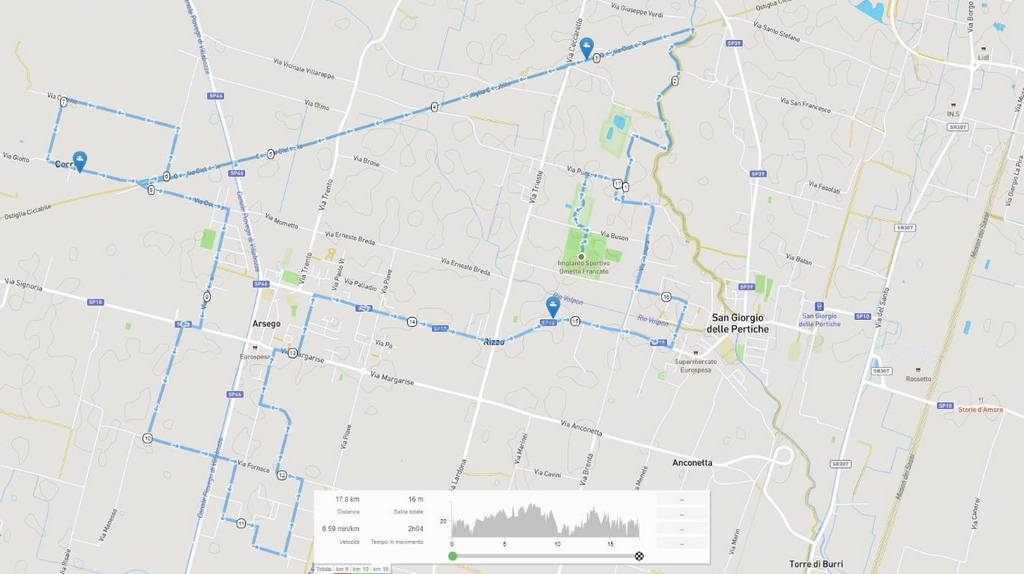 Percorso Marcia sul graticolato romano 2022 18 km - corto