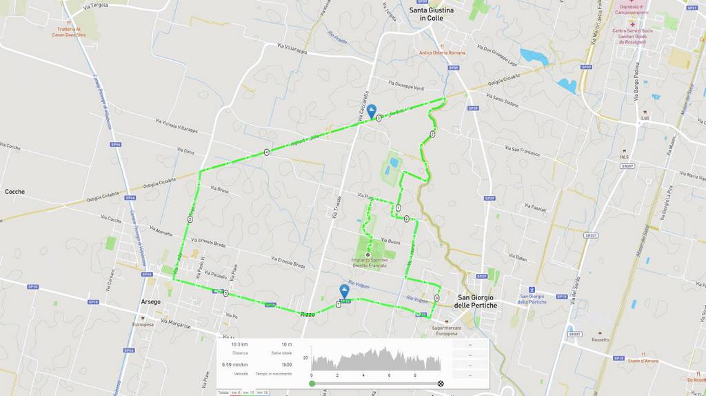 Percorso Marcia sul graticolato romano 2022 10 km - corto
