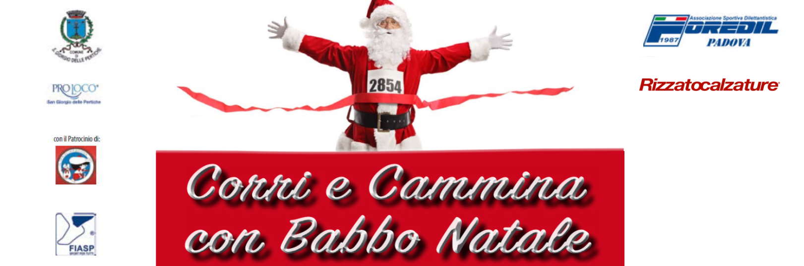 Logo prima edizione rizzatocalzature running - corri e cammina con babbo natale 2021